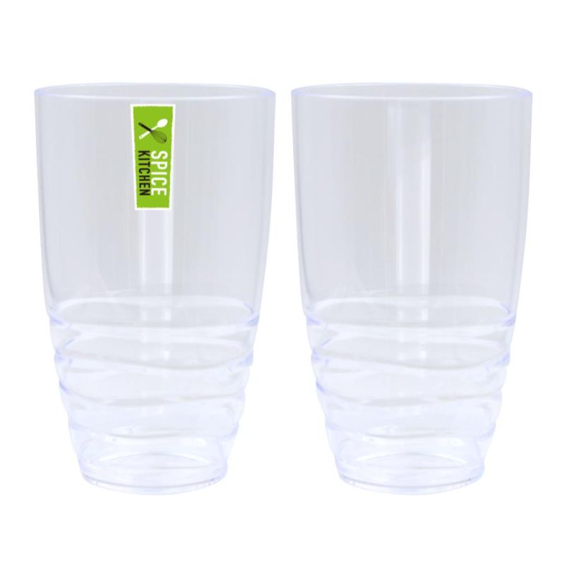 Clear Plastic Wave Series Style Tall Tumbler - 670ml