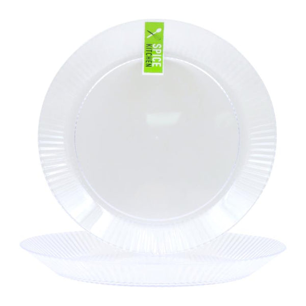 Clear Plastic Retro Stripe Plate - 23cm x 2.3cm