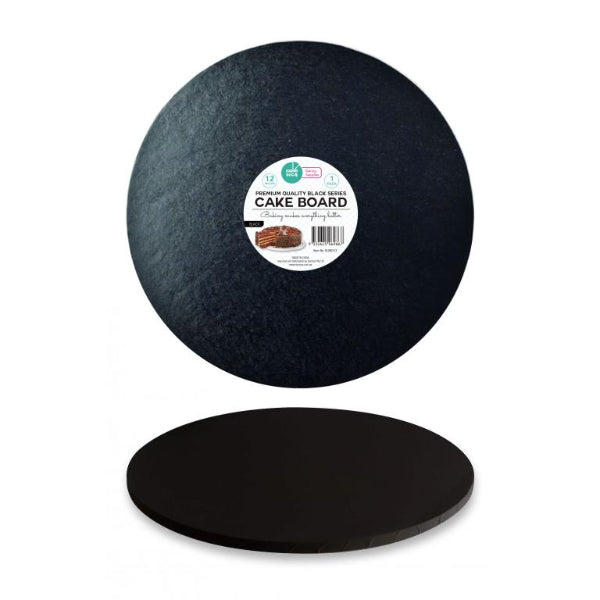 Black Round Premium Heavy Duty Professional Cakeboard - 30.48cm x 0.6cm