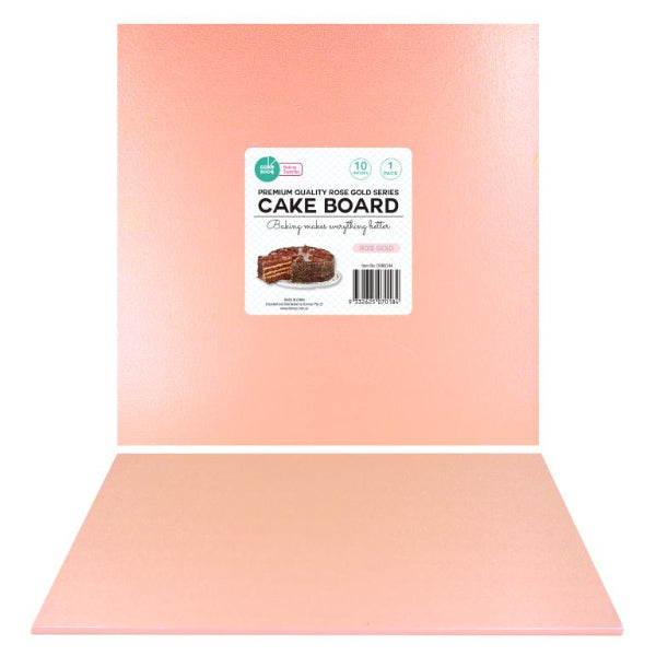 Rose Gold Square Premium Heavy Duty Professional Cake Boards - 25.4cm x 25.4cm x 0.6cm