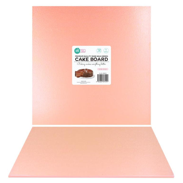 Rose Gold Square Premium Heavy Duty Professional Cake Boards - 30.48cm x 30.48cm x 0.6cm
