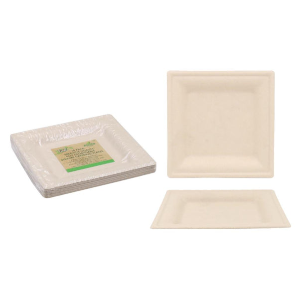 15 Pack ECO Biodegradable Square Plate - 16cm x 16cm