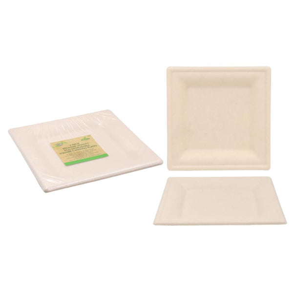 6 Pack ECO Biodegradable Square Plate - 26cm x 26cm