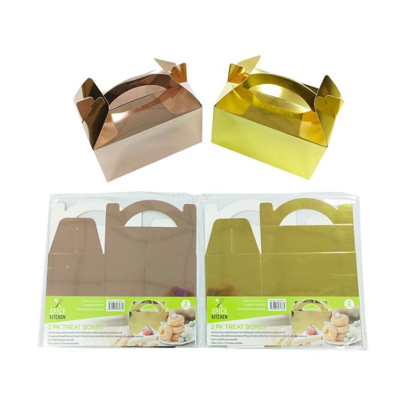 2 Pack Jumbo Gold Series Treat Boxes - 20cm x 12cm x 17.5cm