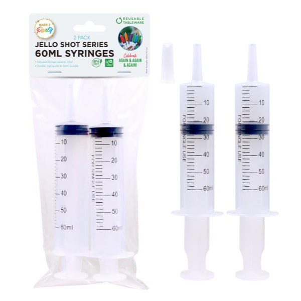 2 Pack Jello Shot Syringes - 60ml