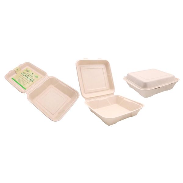4 Pack Eco Biodegradable Sugarcane Food Box - 1200ml