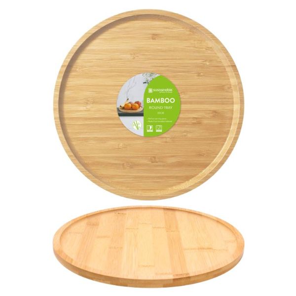 Bamboo Round Serving Tray - 30CM x 1.5CM