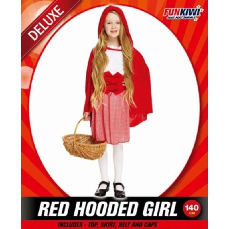 Girls Red Hooded Girl Deluxe Costume - 140cm