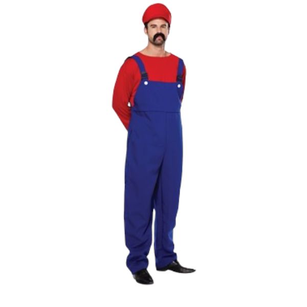Adults Red Super Workman Costume - XL