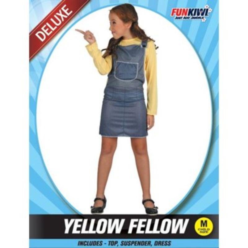 Girls Yellow Fellow Deluxe Costume - M