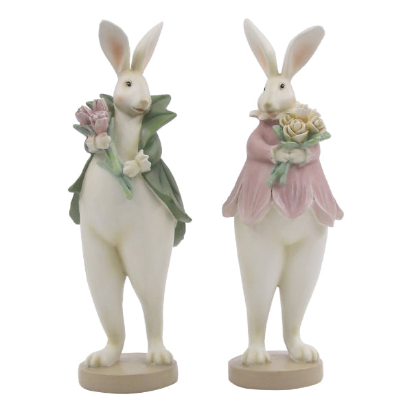 Polyresin Mr Or Mrs Bunny - 11cm x 10.5cm x 29.5cm