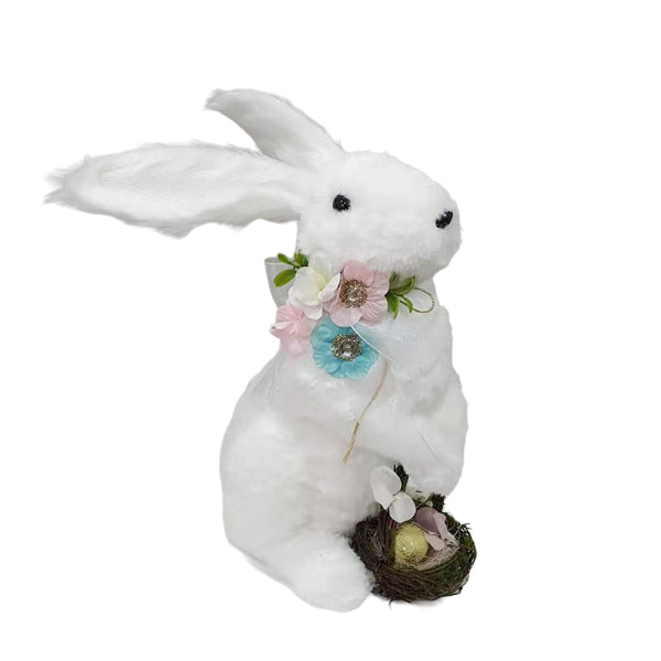 Plush Rabbit With Nest - 19cm x 13cm x 29cm