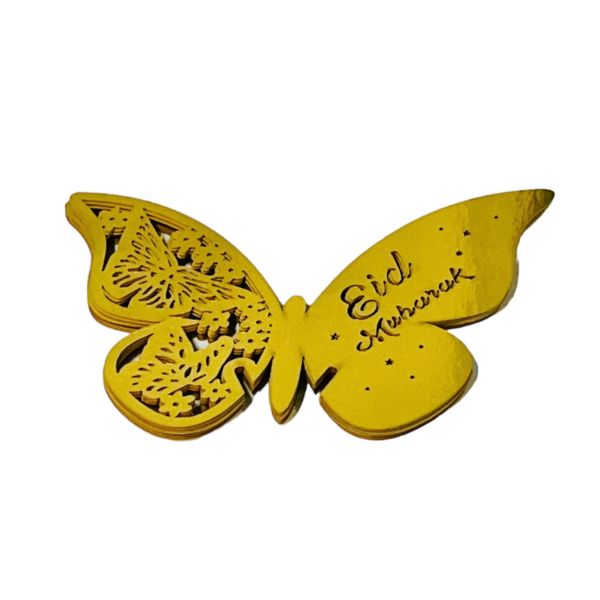 10 Pack Gold Eid Mubarak Paper Butterfly Cupcake Topper