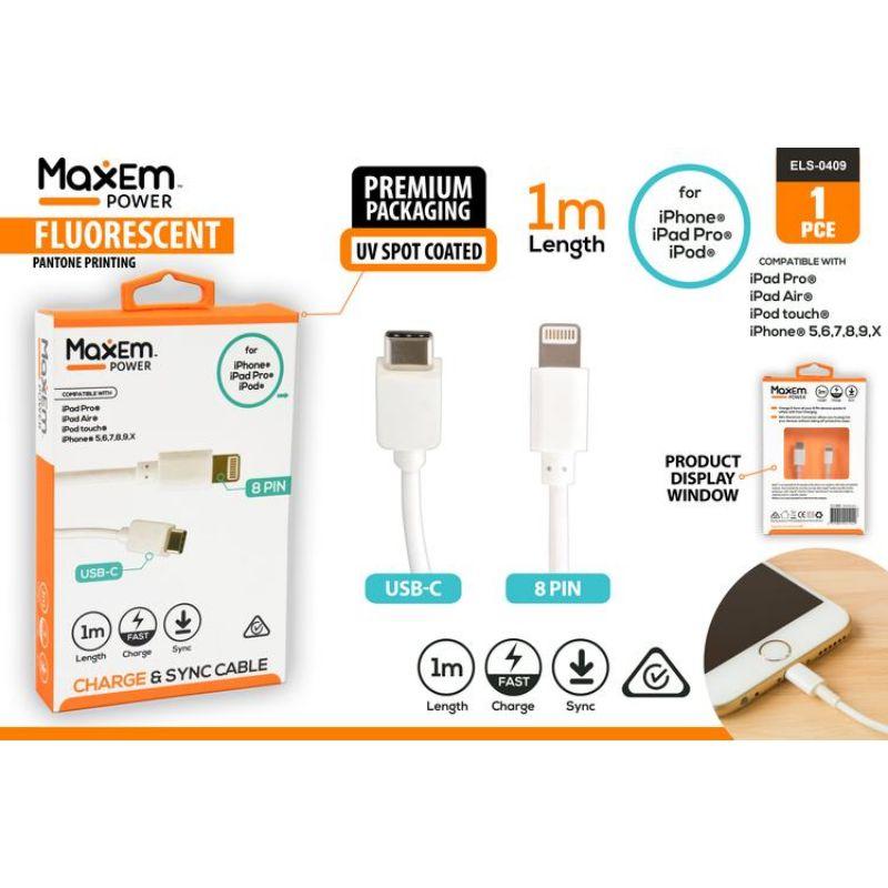 Maxem Type C USB to Iphone Cable - 1m