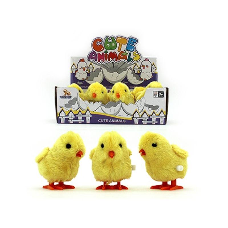 Wind Up Jumping Plush Chick - 7cm