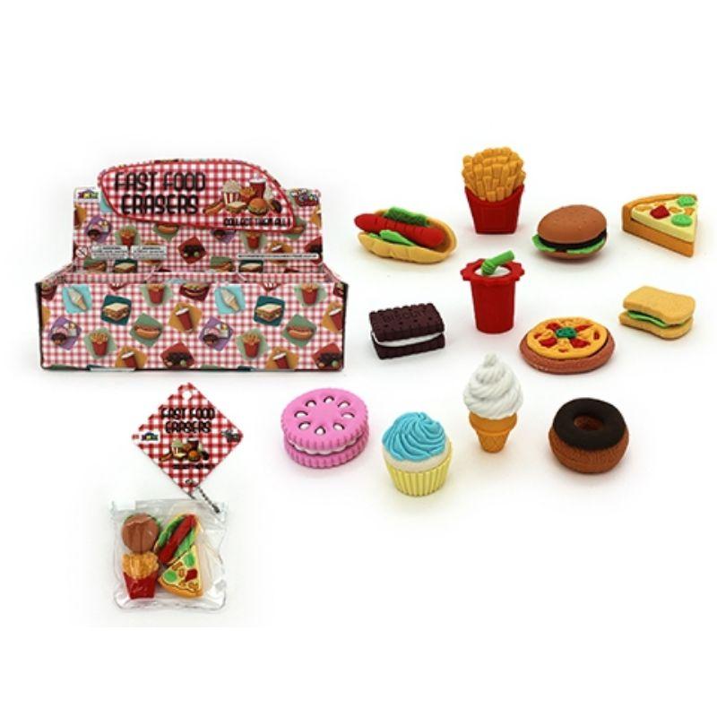 4 Pack Fast Food Erasers