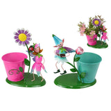 Load image into Gallery viewer, Metal Flower Fairy with Pot Figurine Statue - 22cm
