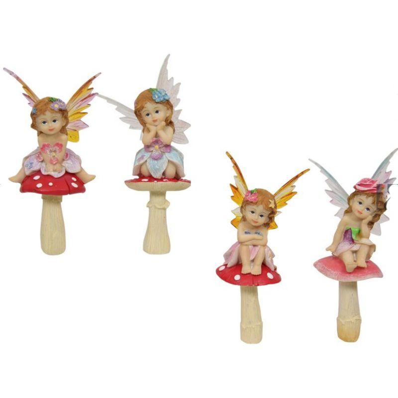 Fairy on Mushroom Garden Stake - 23cm