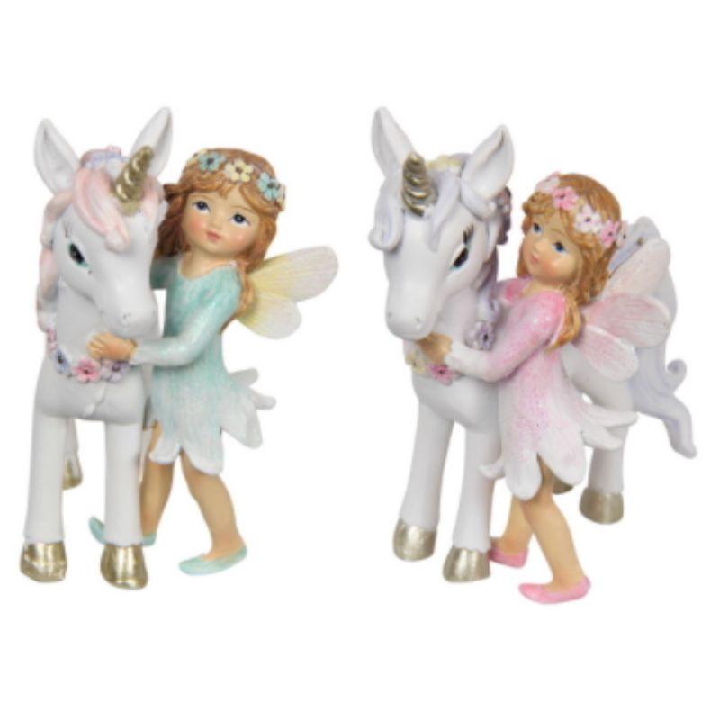 Fairy & Unicorn with Flowers - 9cm