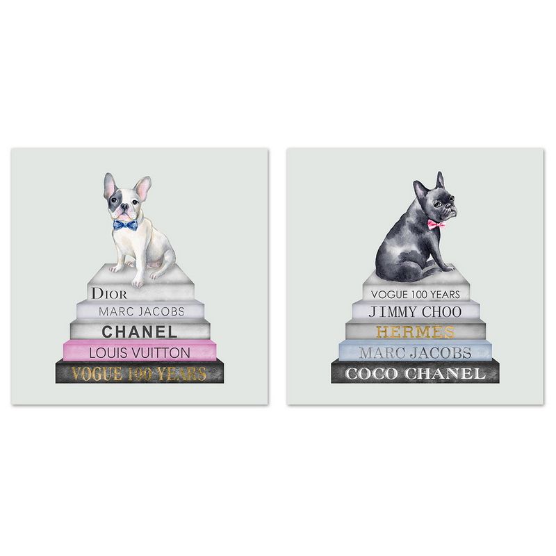 Fashionable French Bulldog Canvas Wall Art Decor - 50cm x 50cm