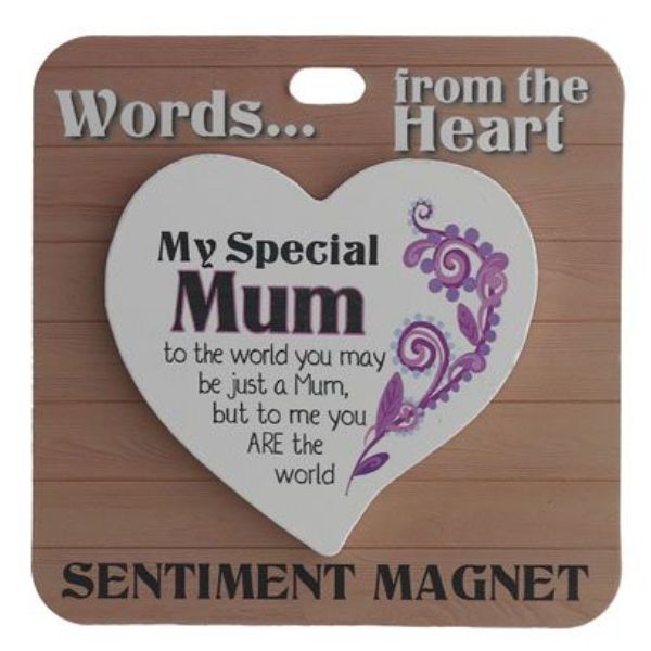 Special Mum Heart Sentiment Magnet