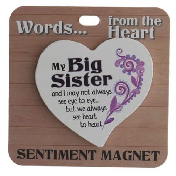 My Big Sister Heart Sentiment Magnet