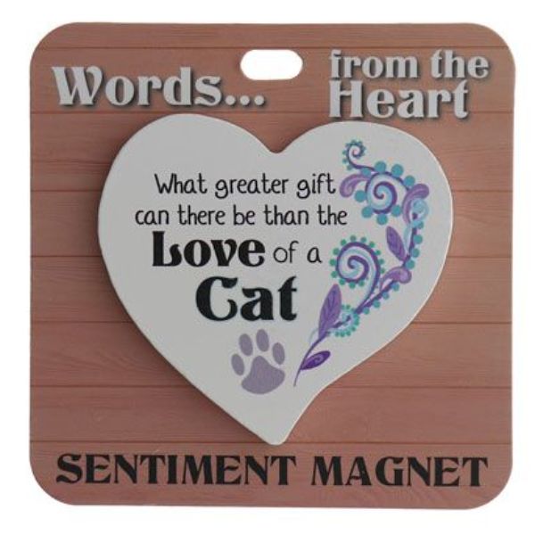 Cat Heart Sentiment Magnet