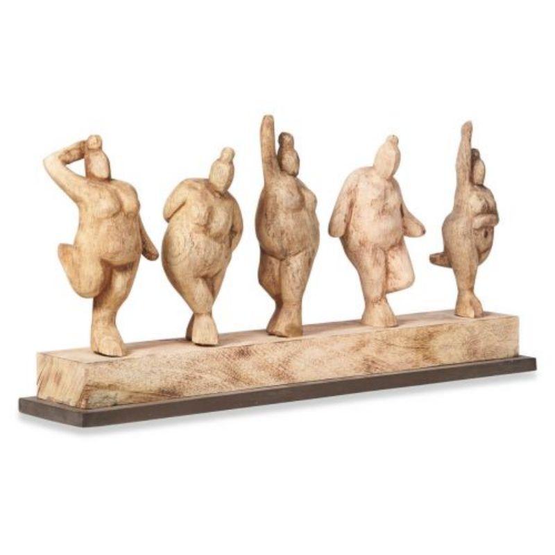 Mango Wood Carving Ladies with Curves - Natural - 72cm x 31cm