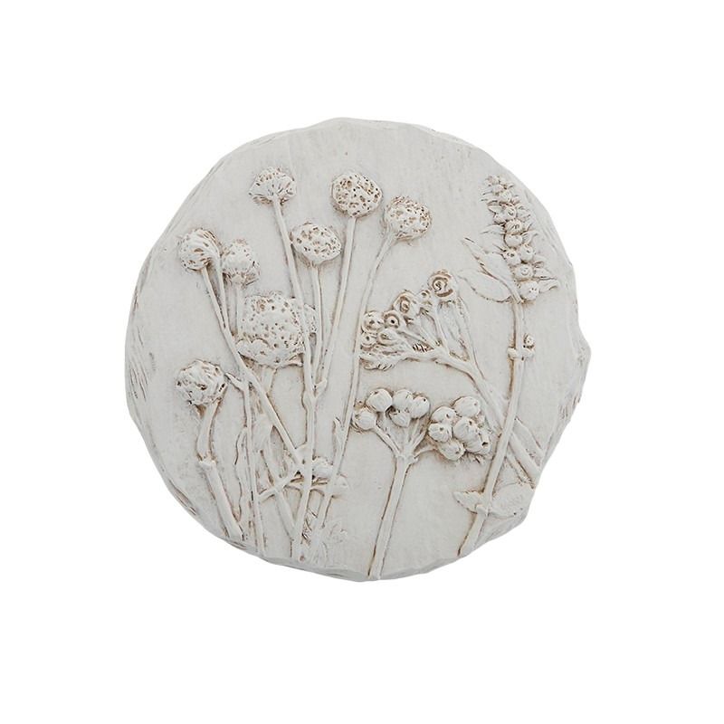 White Meadow Resin Round Wall Hanging - 19cm