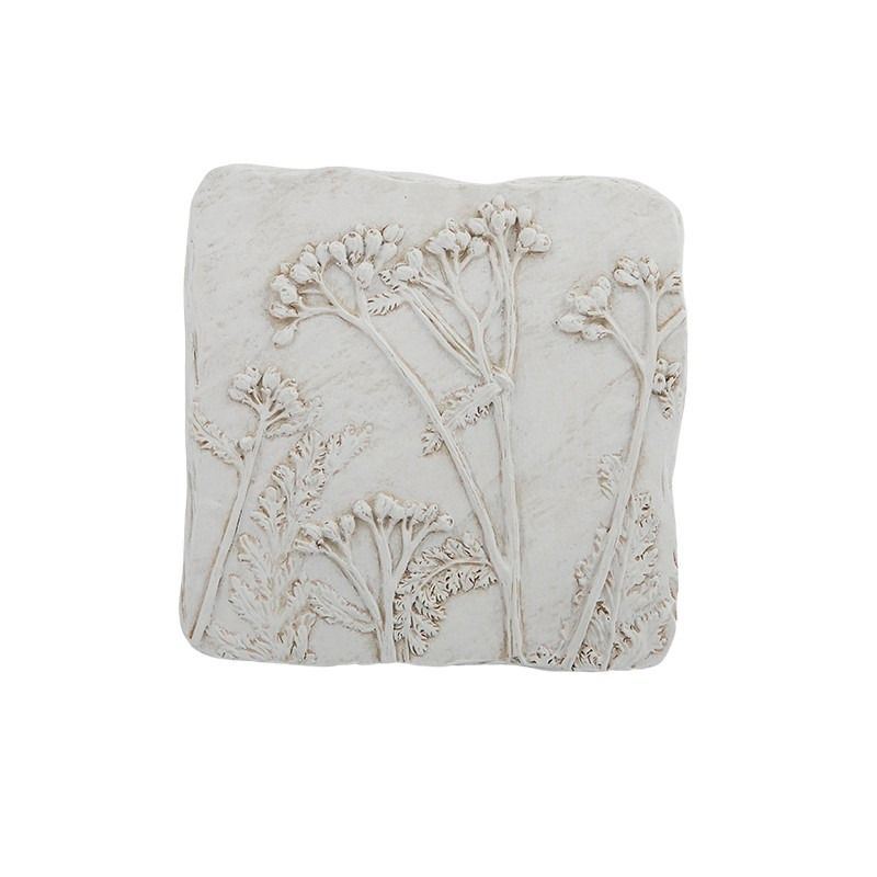 White Meadow Resin Square Wall Hanging - 18cm x 18cm