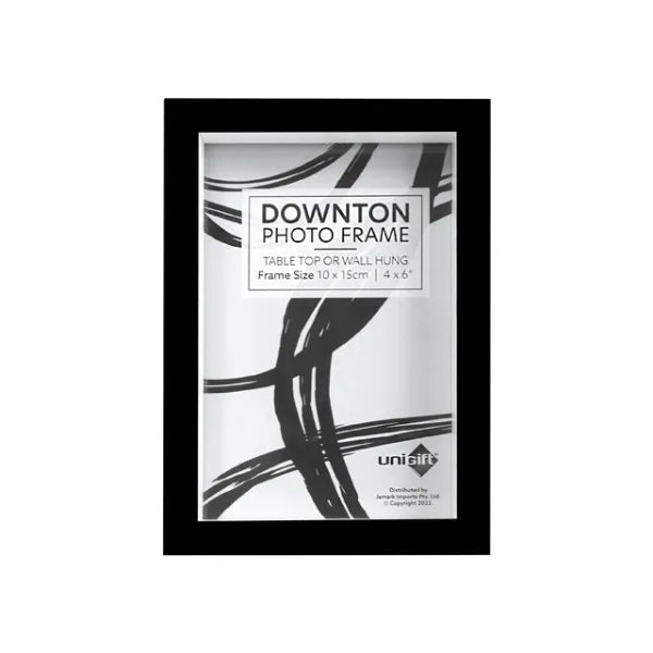 Black & White Downton Matt Photo Frame - 10cm x 15cm