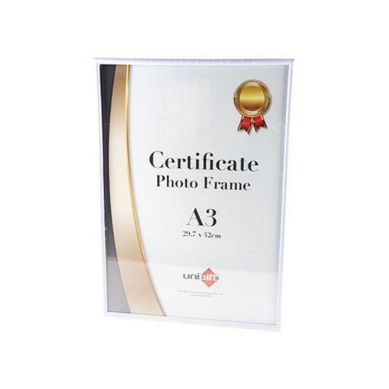 Slim White Certificate Frame - A3