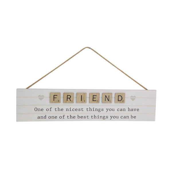 Hanging Friend Inspirational Plaque - 35cm