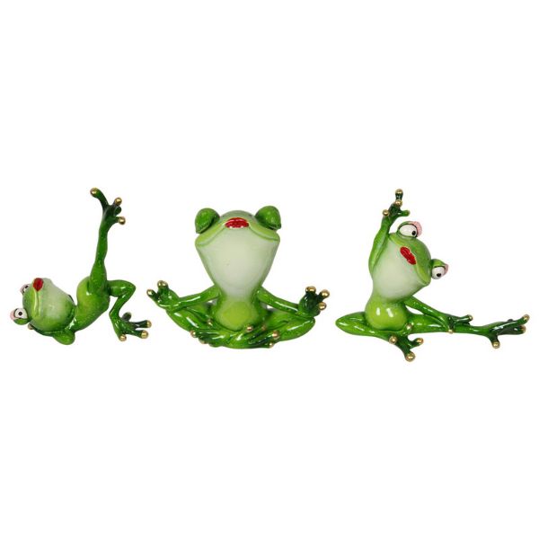 Green Marble Yoga Frog - 15cm