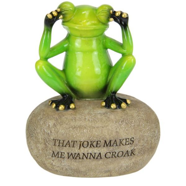 Frog on Rock with Joke Wording - 12cm