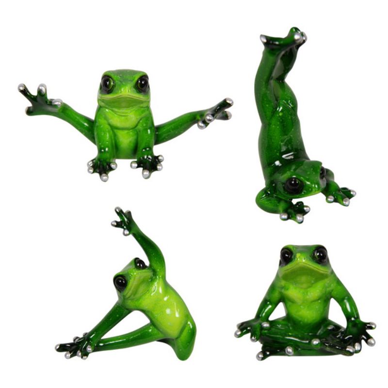 Green Marble Yoga Frog - 10cm