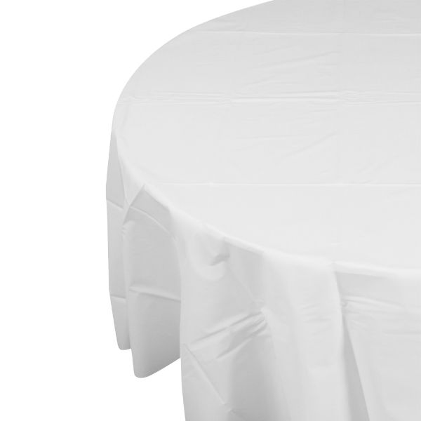 White Round Table Cover - 210cm