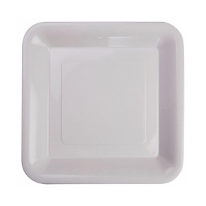 20 Pack White Square Banquet Plates