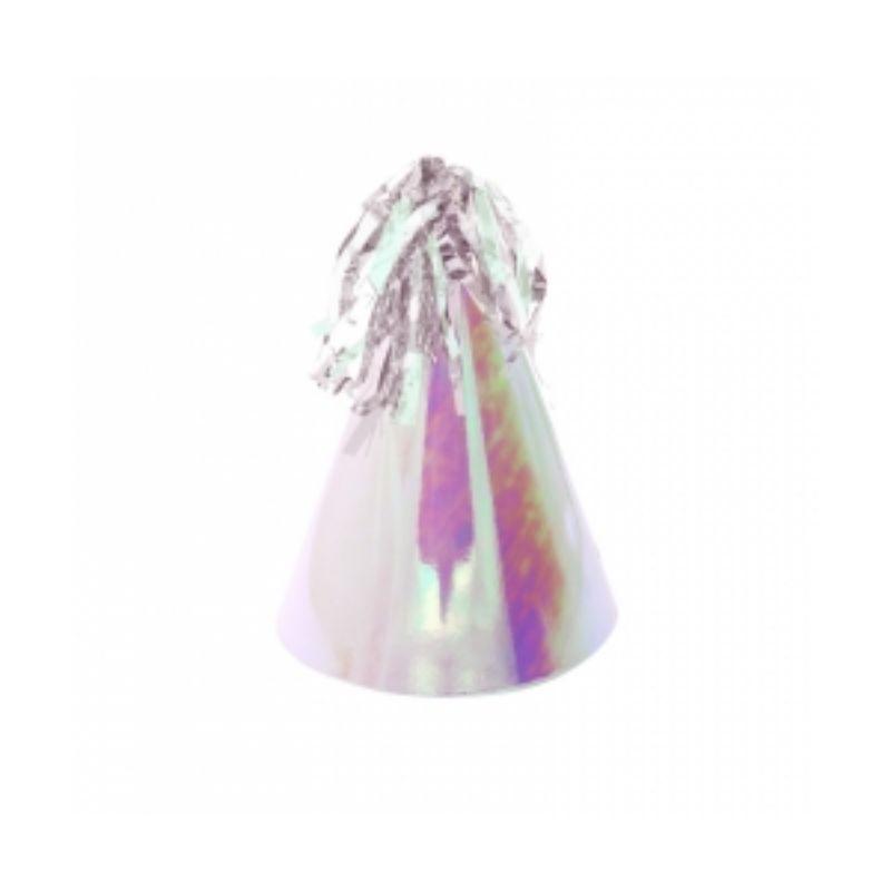 10 Pack Iridescent Paper Party Hat with Tassel