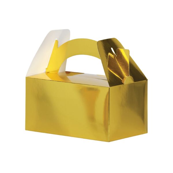 5 Pack Gold Metallic Lunch Box