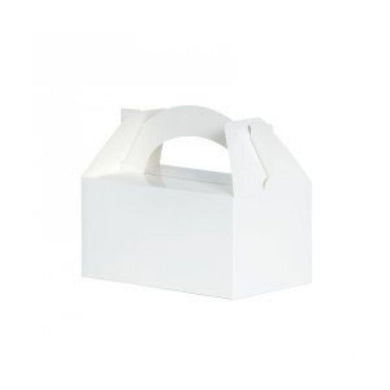 5 Pack White Lunch Boxes - 20cm x 12cm x 17.5cm - The Base Warehouse