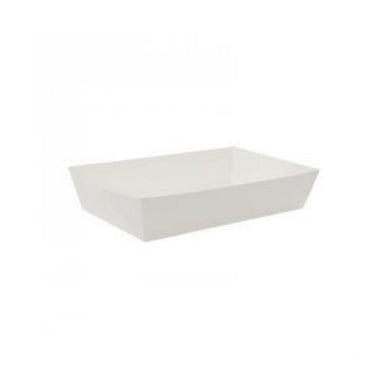 10 Pack White Lunch Trays - 22cm x 14cm x 5cm - The Base Warehouse