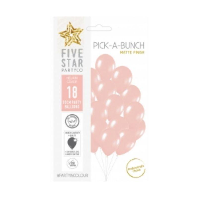 18 Pack Matte Peach Latex Balloons - 30cm - The Base Warehouse