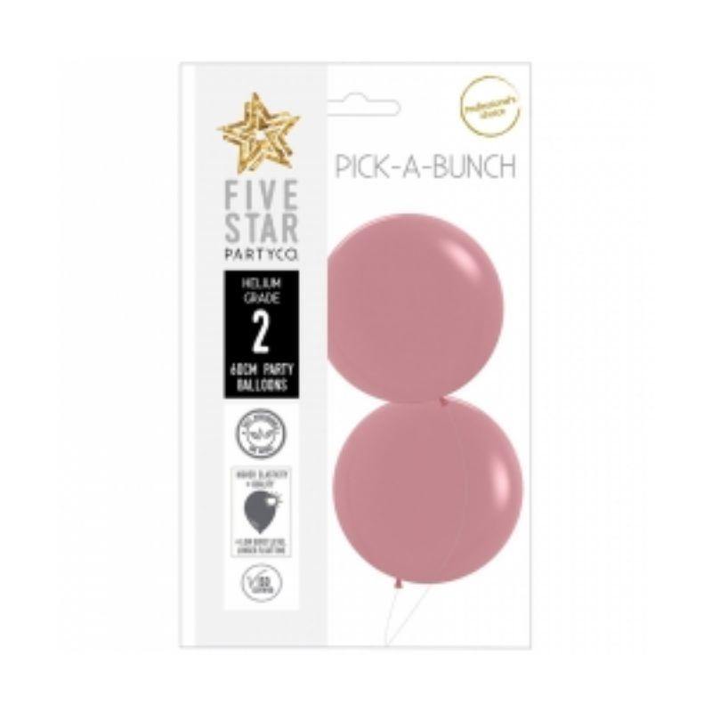 2 Pack Matte Rosewood Round Latex Balloons - 60cm - The Base Warehouse