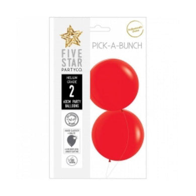 2 Pack Matte Red Round Latex Balloons - 60cm - The Base Warehouse