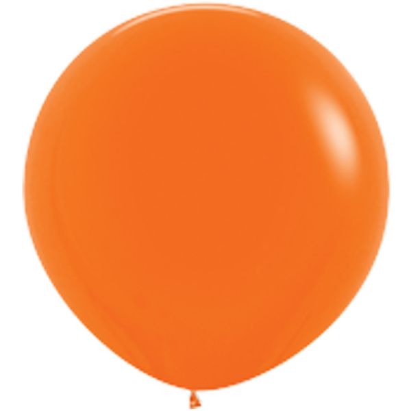 2 Pack Matte Orange Round Balloons - 60cm