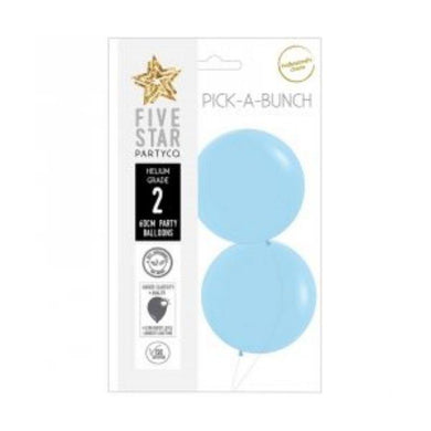 2 Pack Matte Pastel Blue Round Latex Balloons - 60cm - The Base Warehouse