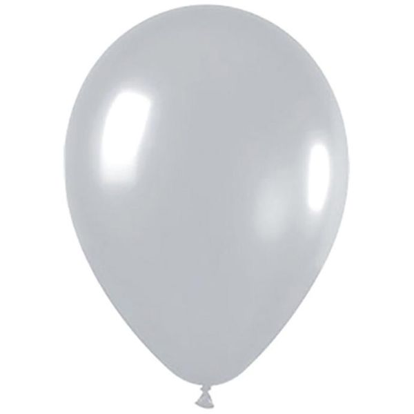 18 Pack Shimmer Silver Round Balloon - 30cm