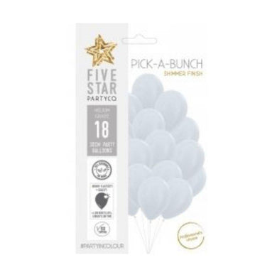 18 Pack Shimmer Pearl White Latex Balloons - 30cm - The Base Warehouse