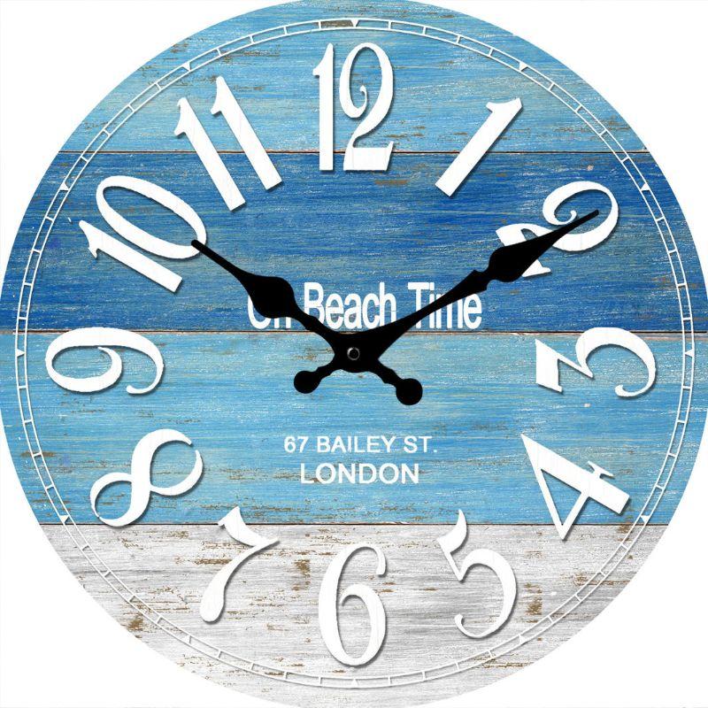 On Beach Time Round Clock - 30cm